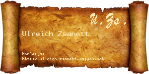 Ulreich Zsanett névjegykártya